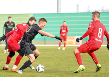 Hubert Sobol (Warta Poznań) w sparingu z Widzewem Łódź