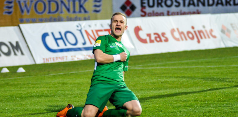 Robert Janicki (Warta Poznań) w meczu z Chojniczanką Chojnice