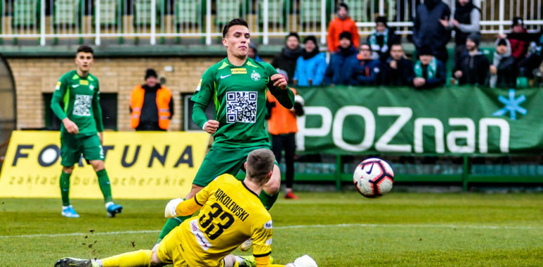 Warta Poznań - Wigry Suwałki 3:0. Gracjan Jaroch