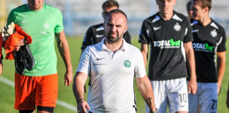 Błękitni Stargard - Warta Poznań 3:3, k. 4:5 w Pucharze Polski. Trener Piotr Tworek