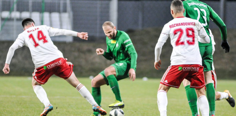 Mateusz Bodzioch (Warta Poznań) w meczu z ŁKS Łódź