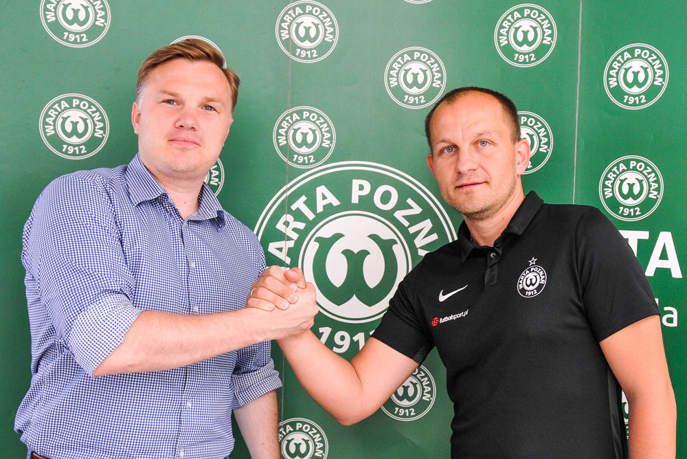 Dyrektor akademii Warty Poznań Wojciech Tomaszewski i dyrektor sportowy Warty Poznań Robert Graf (z lewej)