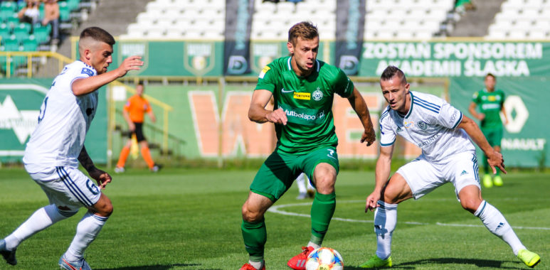 Michał Grobelny (Warta Poznań) w meczu ze Śląskiem Wrocław