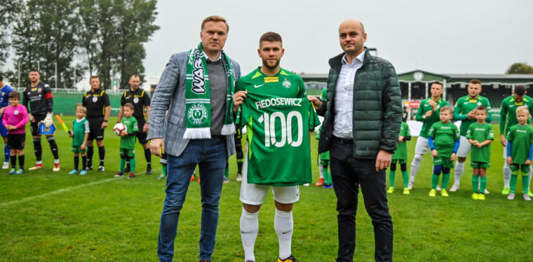 Nikodem Fiedosewicz, właściciel Warty Poznań Bartłomiej Farjaszewski, dyrektor sportowy Robert Graf