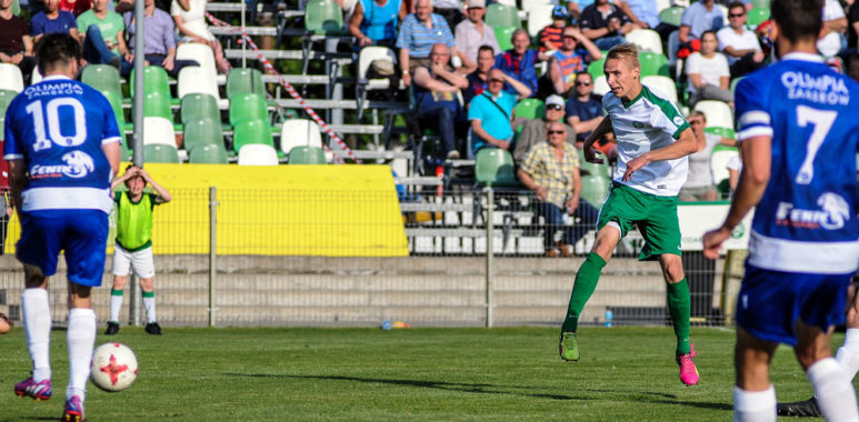 Warta Poznań - Olimpia Zambrów. Adrian Chopcia