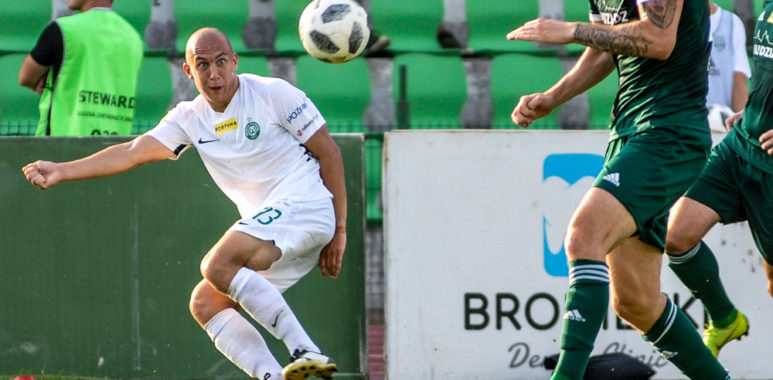 Olimpia Grudziądz - Warta Poznań. Jakub Kuzdra