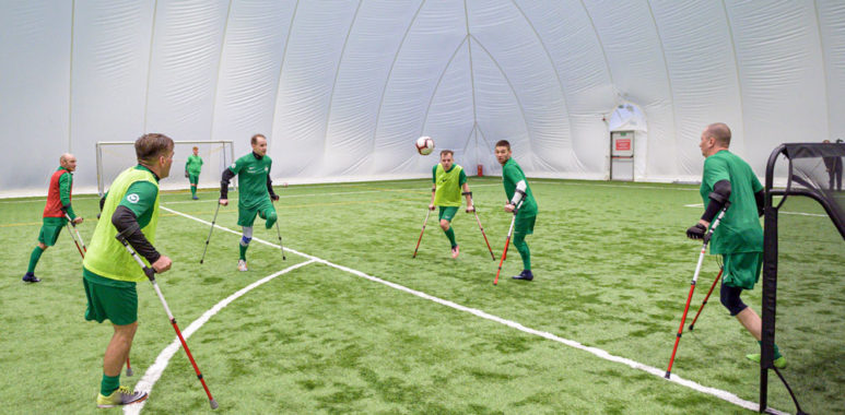Trening zespołu amp futbolu Warty Poznań. Fot. Łukasz Woźny