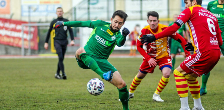 Chojniczanka Chojnice - Warta Poznań 1:1. Mariusz Rybicki