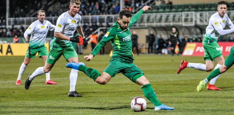 Mariusz Rybicki w meczu Warta Poznań - Radomiak Radom (3:0)