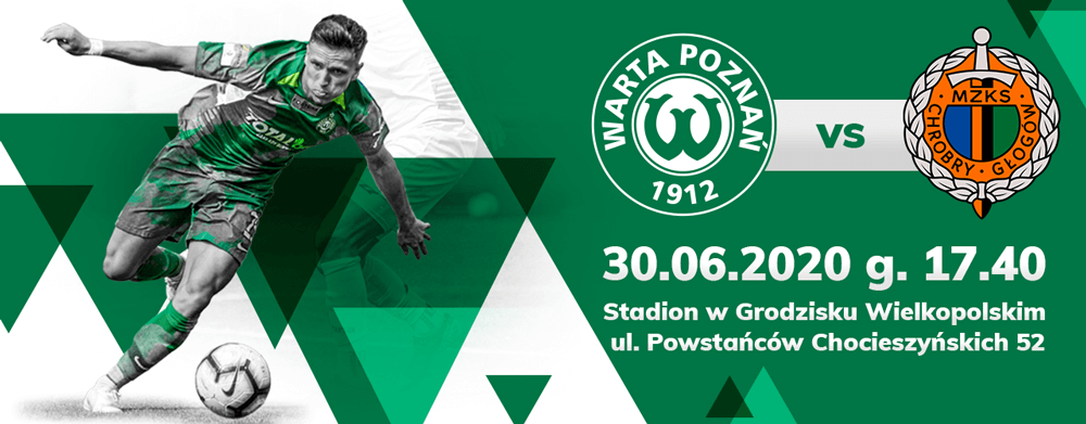 Bilet na mecz Warty Poznań z Chrobrym Głogów w 28. kolejce Fortuna 1 Ligi