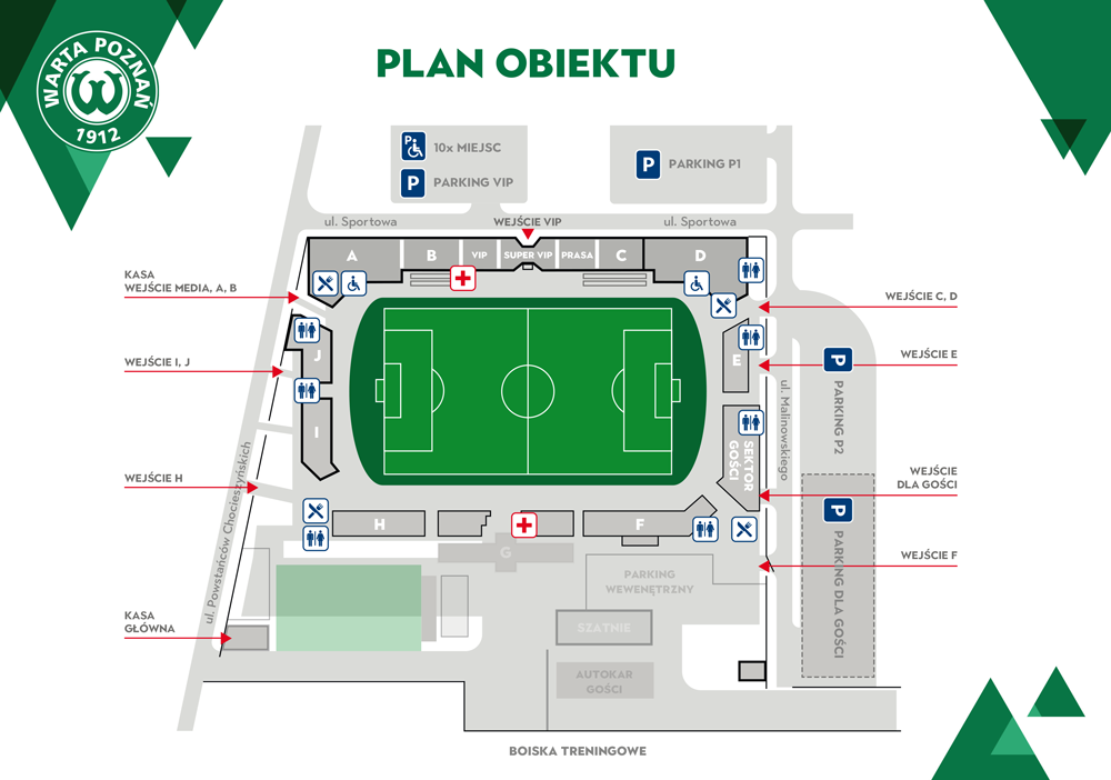 Plan stadionu w Grodzisku Wlkp. - Warta Poznań
