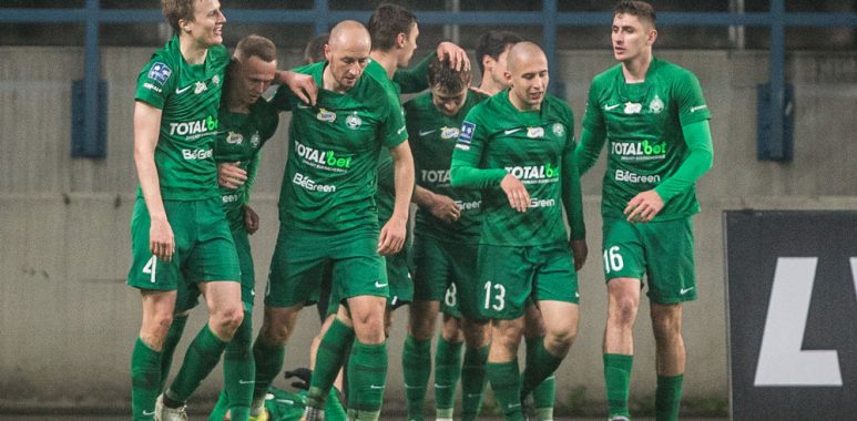 Piłkarze Warty Poznań w meczu z Wisłą Kraków (1:0)