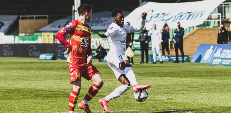 Warta Poznań - Jagiellonia Białystok 2:0. Makana Baku; fot. Klaudia Berda