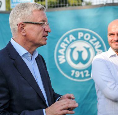 Prezydent Jacek Jaśkowiak i właściciel Warty Poznań, Bartłomiej Farjaszewski