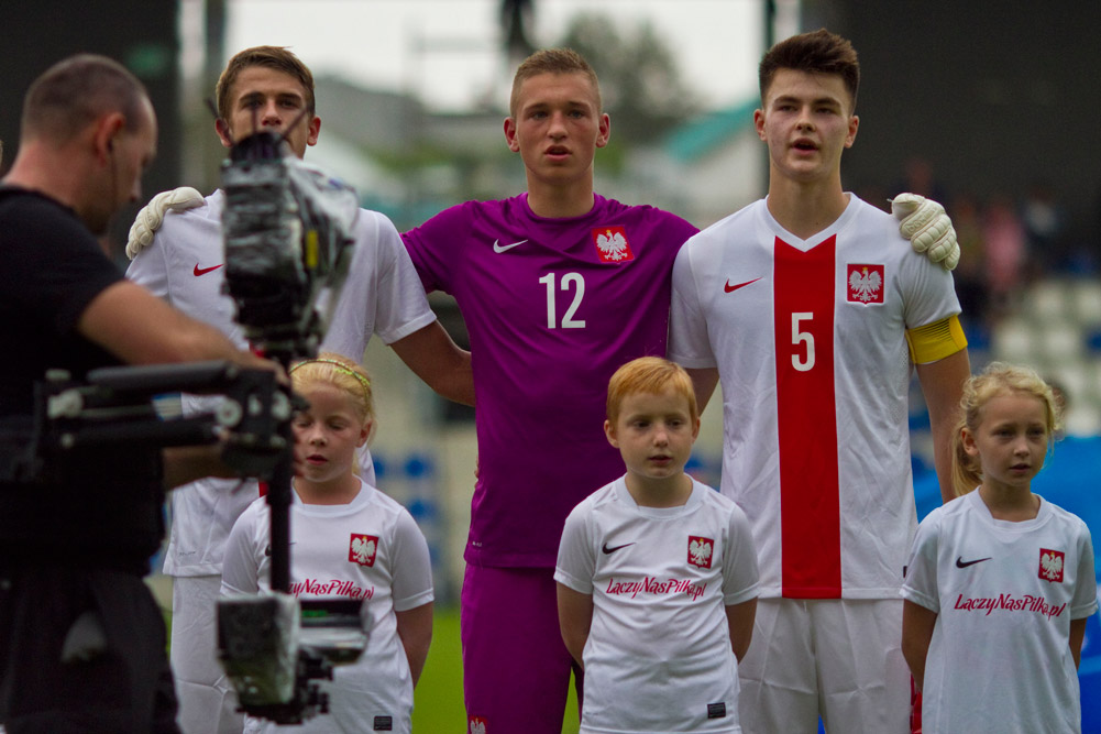 Jędrzej Grobelny w meczu reprezentacji Polski U-17