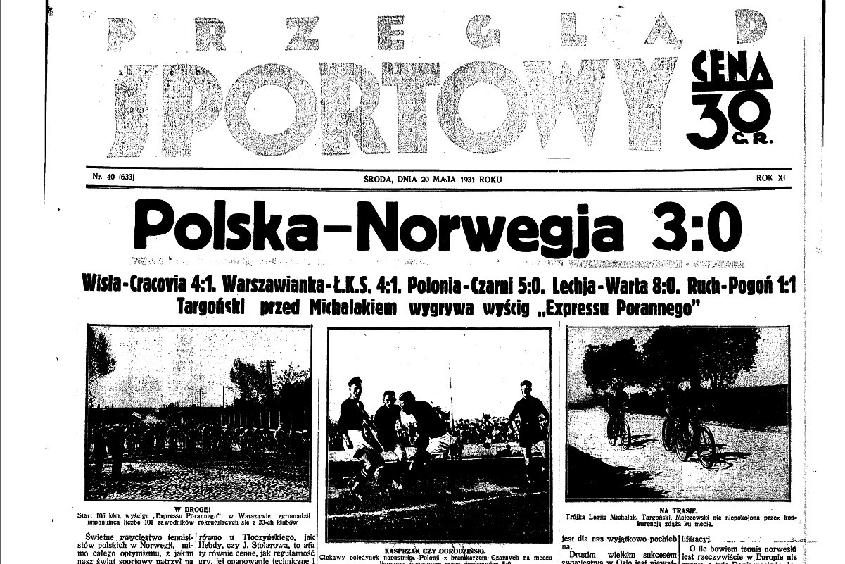 Okładka "Przeglądu Sportowego" po meczu z Lechią Lwów