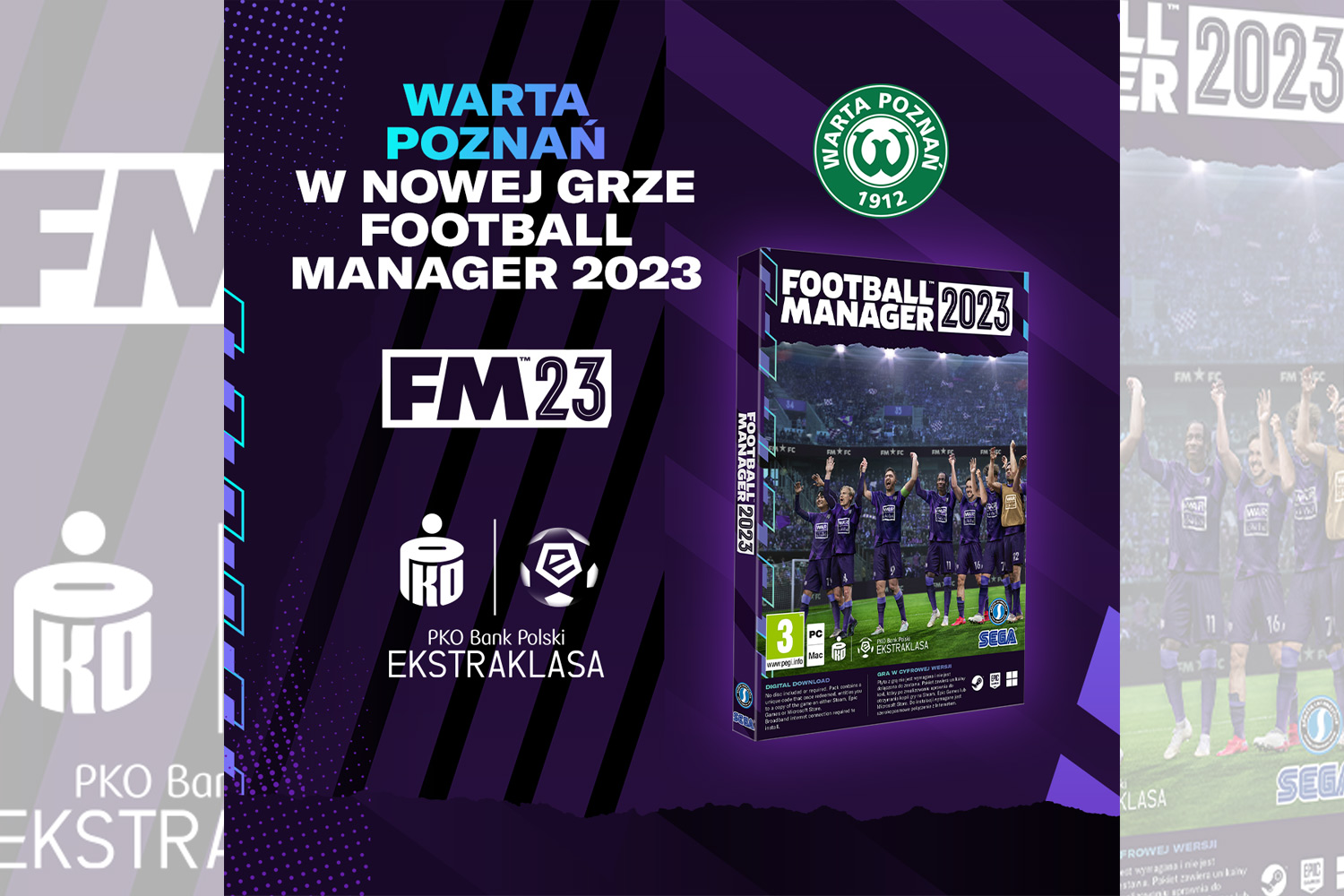 PKO BP Ekstraklasa i Warta Poznań w grze Football Manager 2023