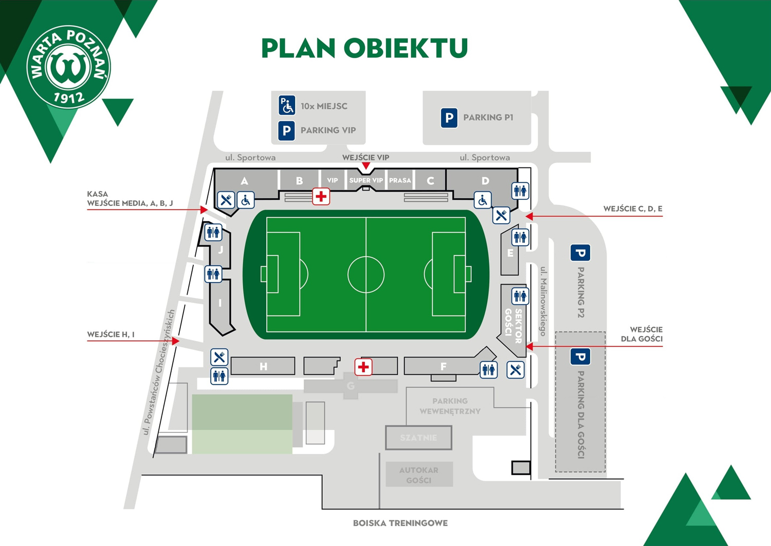 Plan stadionu w Grodzisku Wlkp.