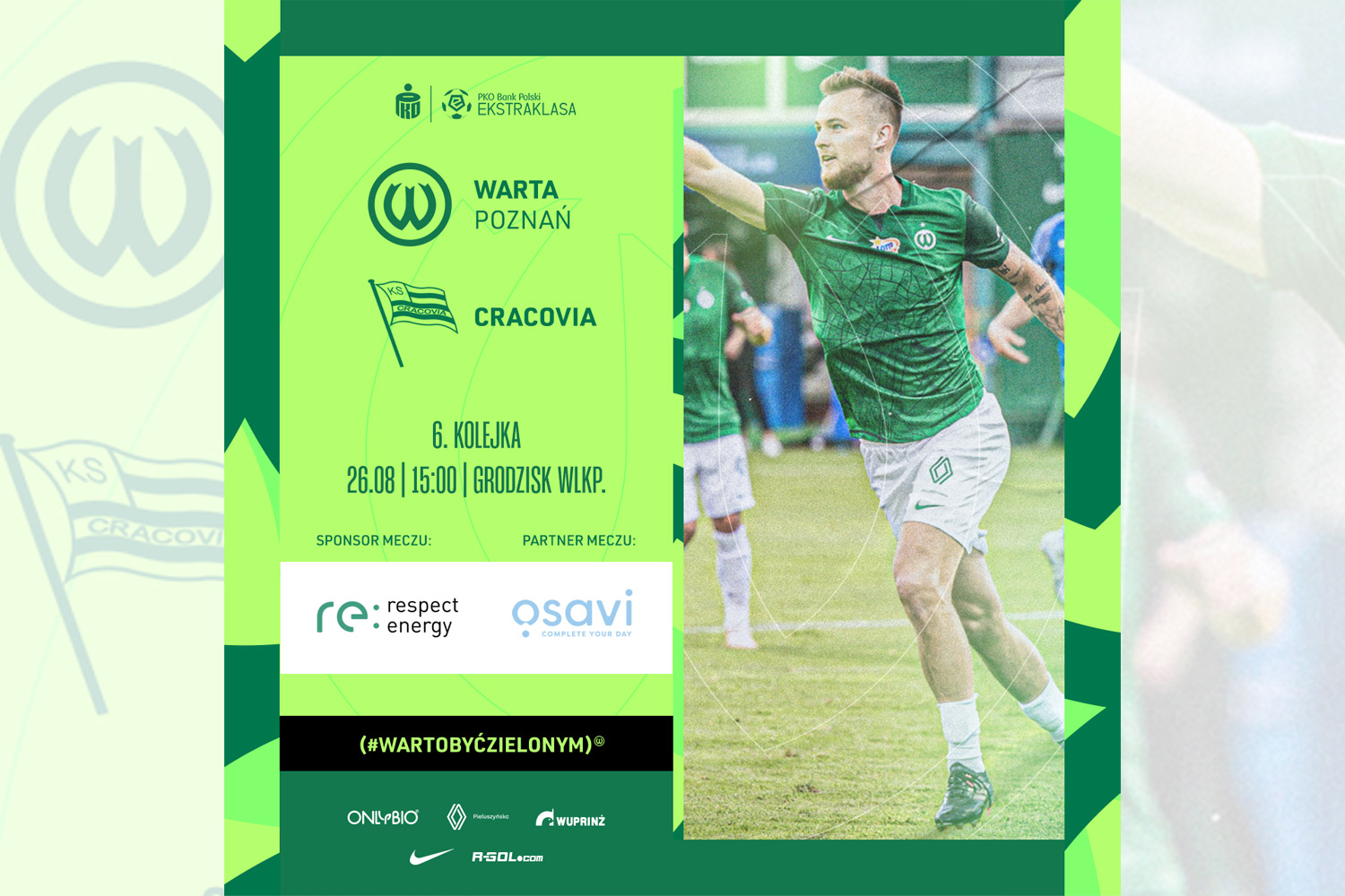 Respect Energy sponsorem meczu, Osavi partnerem meczu Warta Poznań - Cracovia