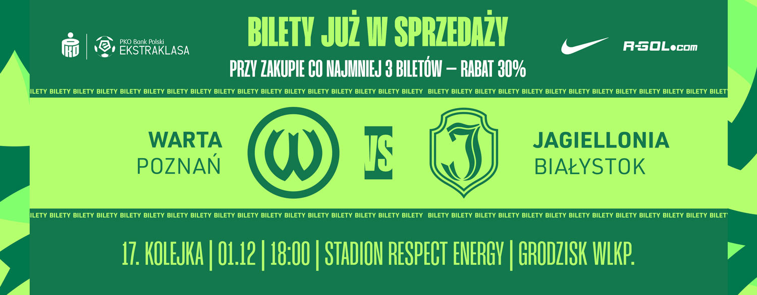 Kup bilet na mecz Warta Poznań - Jagiellonia Białystok
