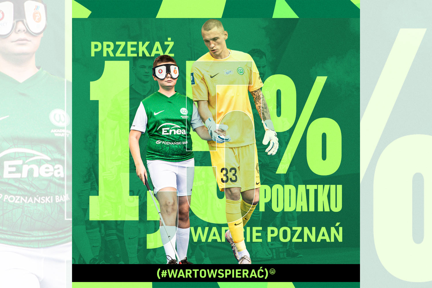 Przekaż 1,5 procent podatku dochodowego Warcie Poznań
