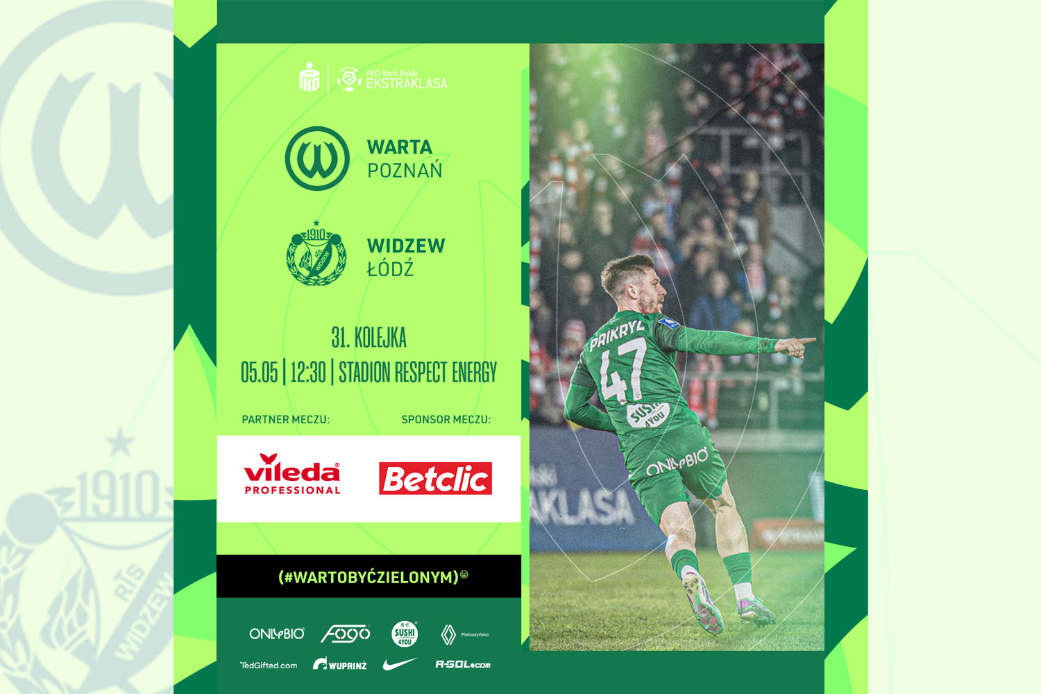 Betclic, Vileda Professional - sponsor, partner meczu Warta Poznań - Widzew Łódź